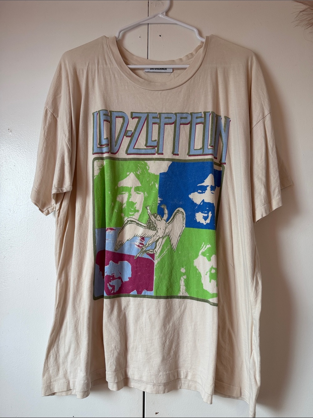 Daydreamer Cream Led Zeppelin Colorblock Band Tee